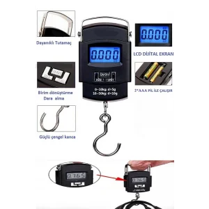 Elektronik Dijital El Kantarı 50 Kg Terazi Tartı 10 Gr Hassasiyet