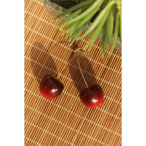 Gold Renk Kiraz Model Kadın Küpe