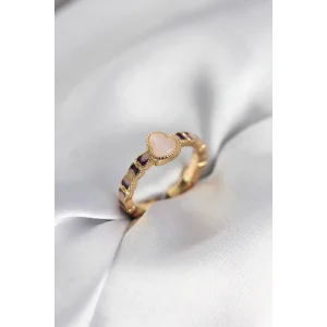 Gold Renk Mineli Su Kabağı Model Kadın Yüzük