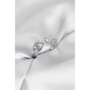 Gözyaşı Model Gümüş Renk Zirkon Taşlı Kadın Yüzük