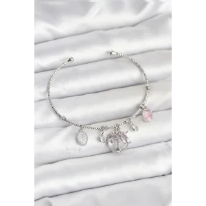 Hayat Ağacı Charmlı Gümüş Renk Pirinç Kadın Bileklik