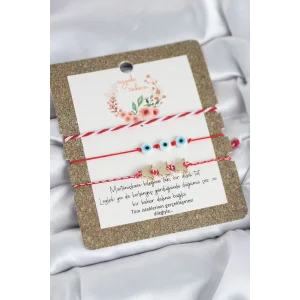 Marteniçka Bileklik 3lü Kelebek ve Nazar Boncuklu Model