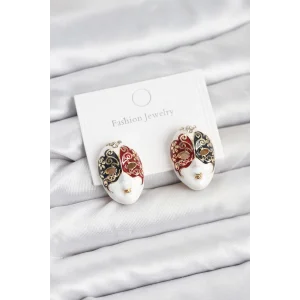 Maske Model Pirinç Kadın Küpe