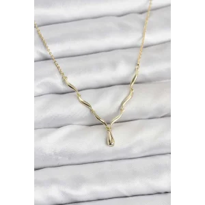 Pirinç Gold Renk Damla Model Kadın Kolye