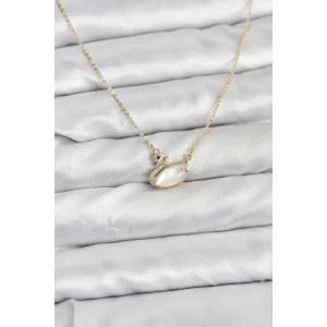 Pirinç Gold Renk Kuğu Model Kadın Kolye