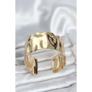 Pirinç Gold Renk Levha Model Kadın Bileklik