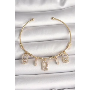 Pirinç Gold Renk Sallantı Zirkon Taşlı Messika Figür Charm Kadın Bileklik