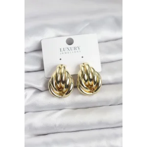 Pirinç Gold Renk Vintage Kadın Küpe