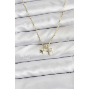 Pirinç Gold Renk Yıldız Minimal Kadın Kolye