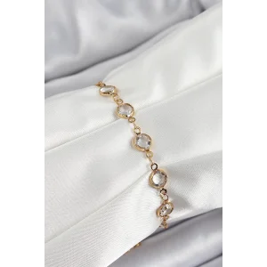 Pirinç Gold Renk Zirkon Taşlı Kadın Bileklik