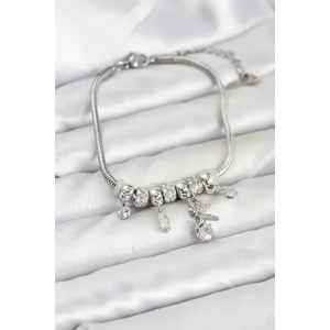 Pirinç Gümüş Renk Tinkerbell Charmlı Kadın Bileklik