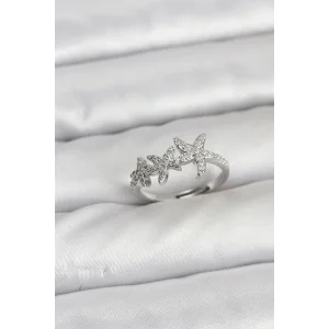 Pirinç Yıldız Model Gümüş Renk Kadın Yüzük