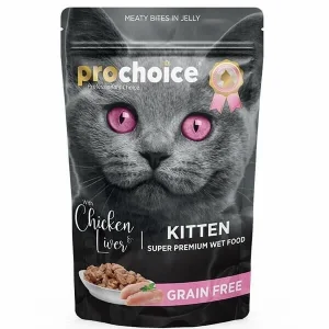 Pro Choice Tahılsız Kitten Tavuk ve Ciğerli Yavru Konserve Kedi Maması 1 Adet 85 Gr
