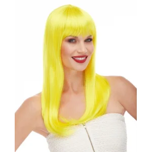 Sarı Renk Uzun Düz Parti Peruğu