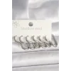 316L Çelik Gümüş Renk Kalp Model Kadın Küpe Seti