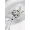 Gümüş Renk Çiçek Model Vintage Kadın Yüzük
