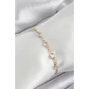 Pirinç Gold Renk Zirkon Taşlı Kadın Bileklik