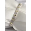 Pirinç Mix Renk Zirkon Taşlı Kalp Model VIP Seri Kadın Bileklik