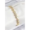 VIP Pirinç Zirkon Taşlı Yıldız Model Gold Renk Kadın Bileklik