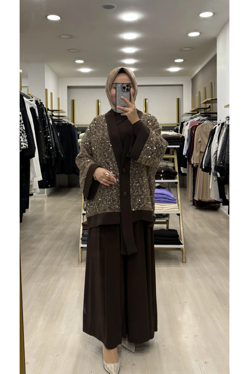 Qaswe Payet İşlemeli Candy 3lü Takım