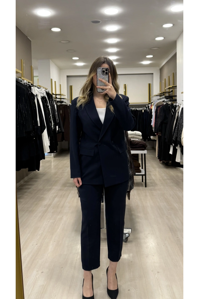 Merry Kruvaze Yaka Blazer İkili Takım