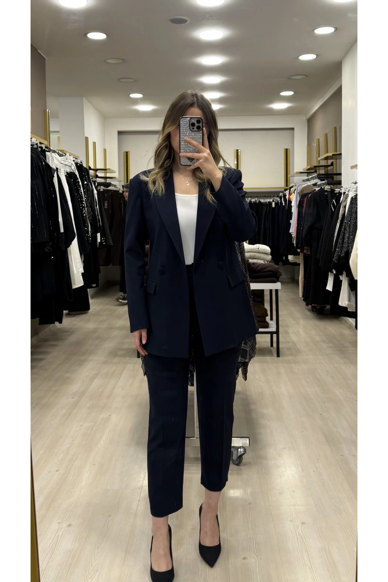 Merry Kruvaze Yaka Blazer İkili Takım