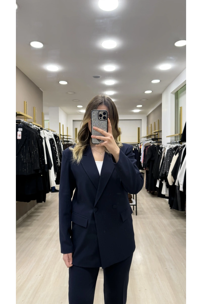 Merry Kruvaze Yaka Blazer İkili Takım