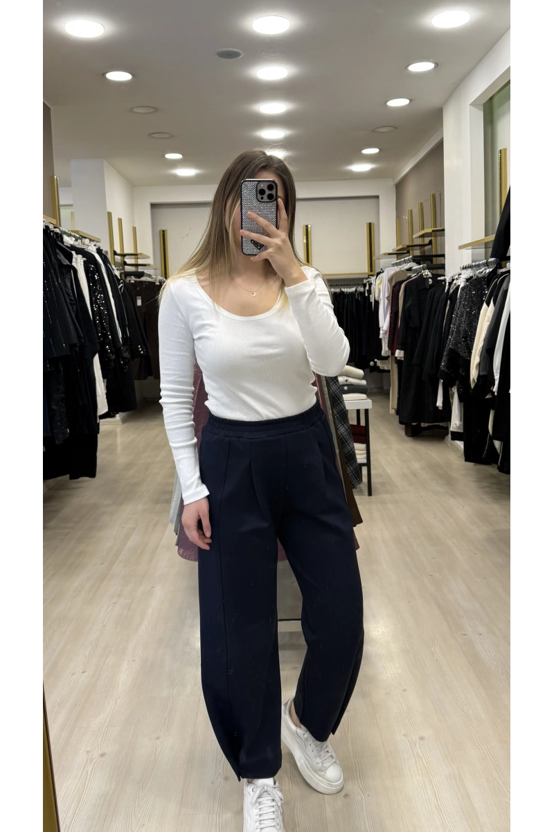 Scuba Ayak Ucu Broşlu Pantolon