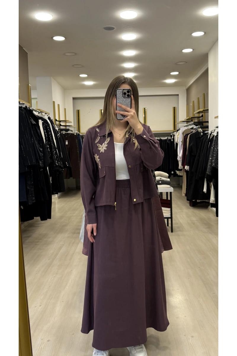 Yaprak Nakışlı Tensel İkili Takım