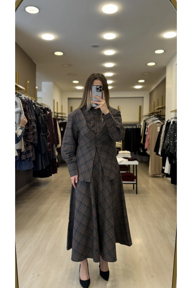 Slone Ekose Detaylı Etekli İkili Takım