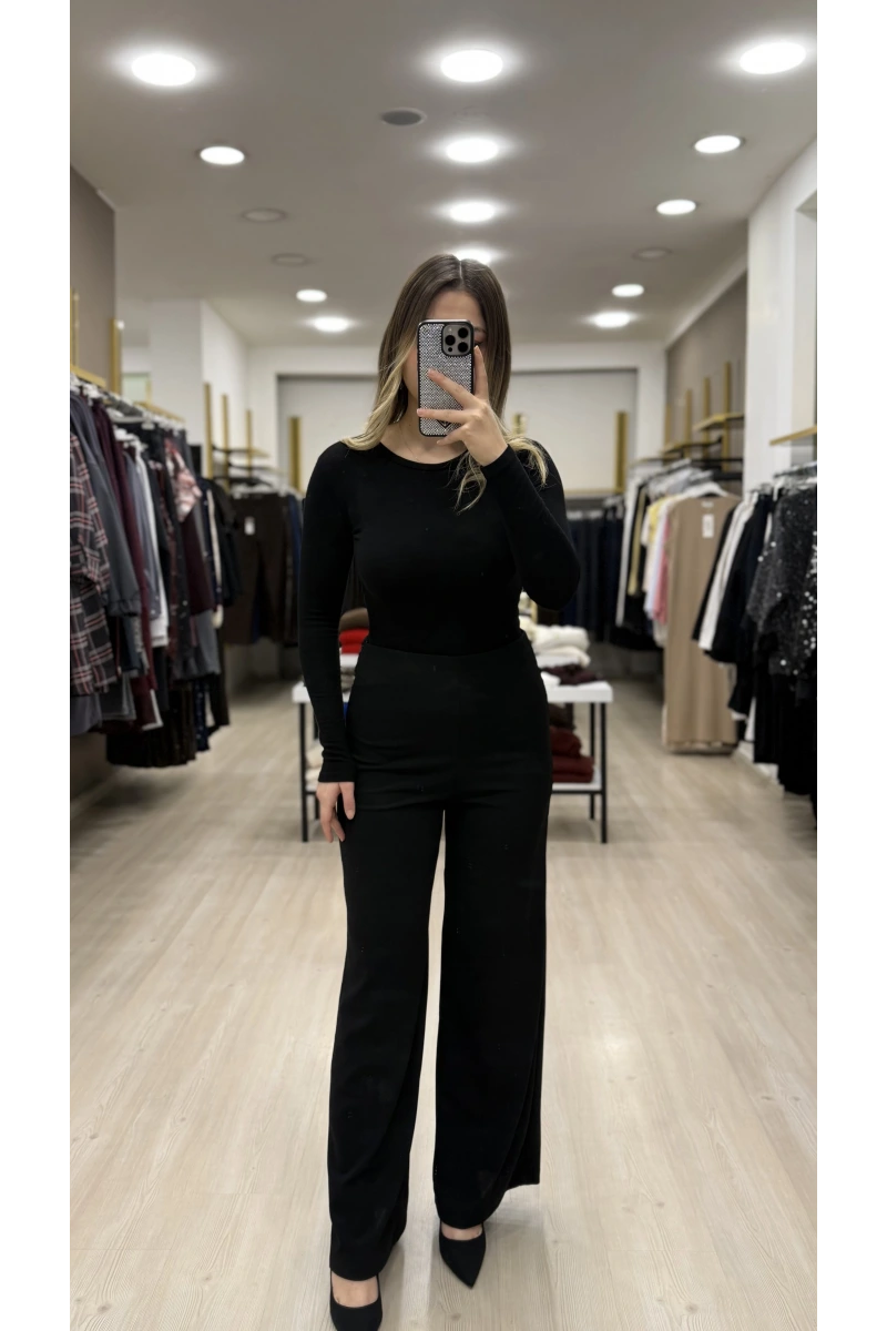 Class Yandan Fermuarlı Likralı Palazzo Pantolon