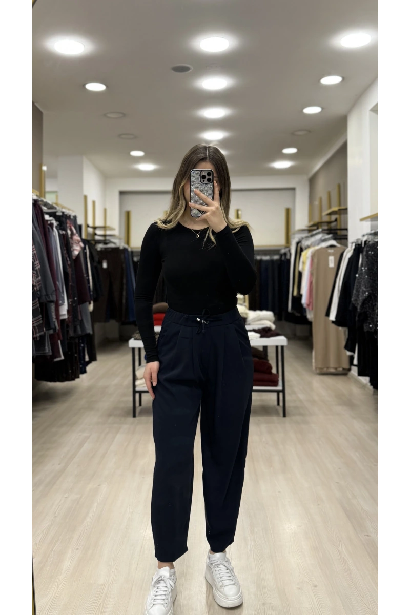 Bervi Bel Büzğülü Şalvar Pantolon