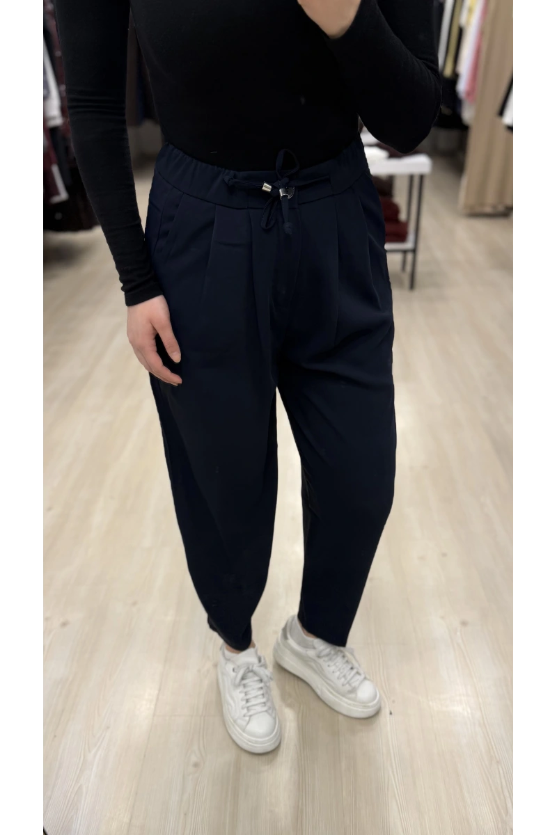 Bervi Bel Büzğülü Şalvar Pantolon