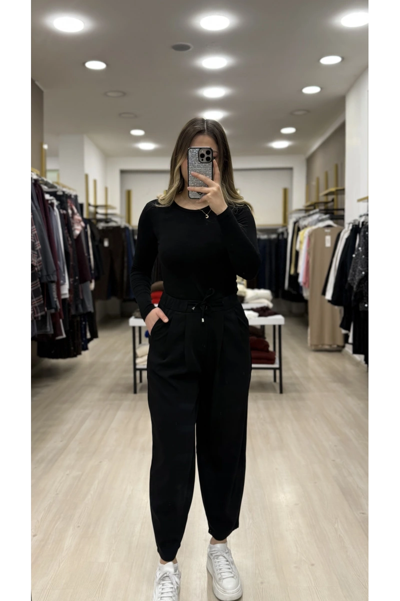Bervi Bel Büzğülü Şalvar Pantolon