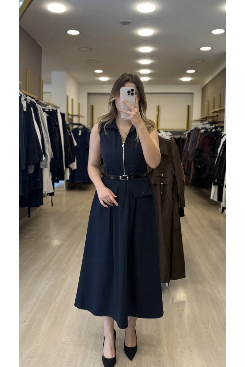 Florentia Fermuarlı Tensel Elbise