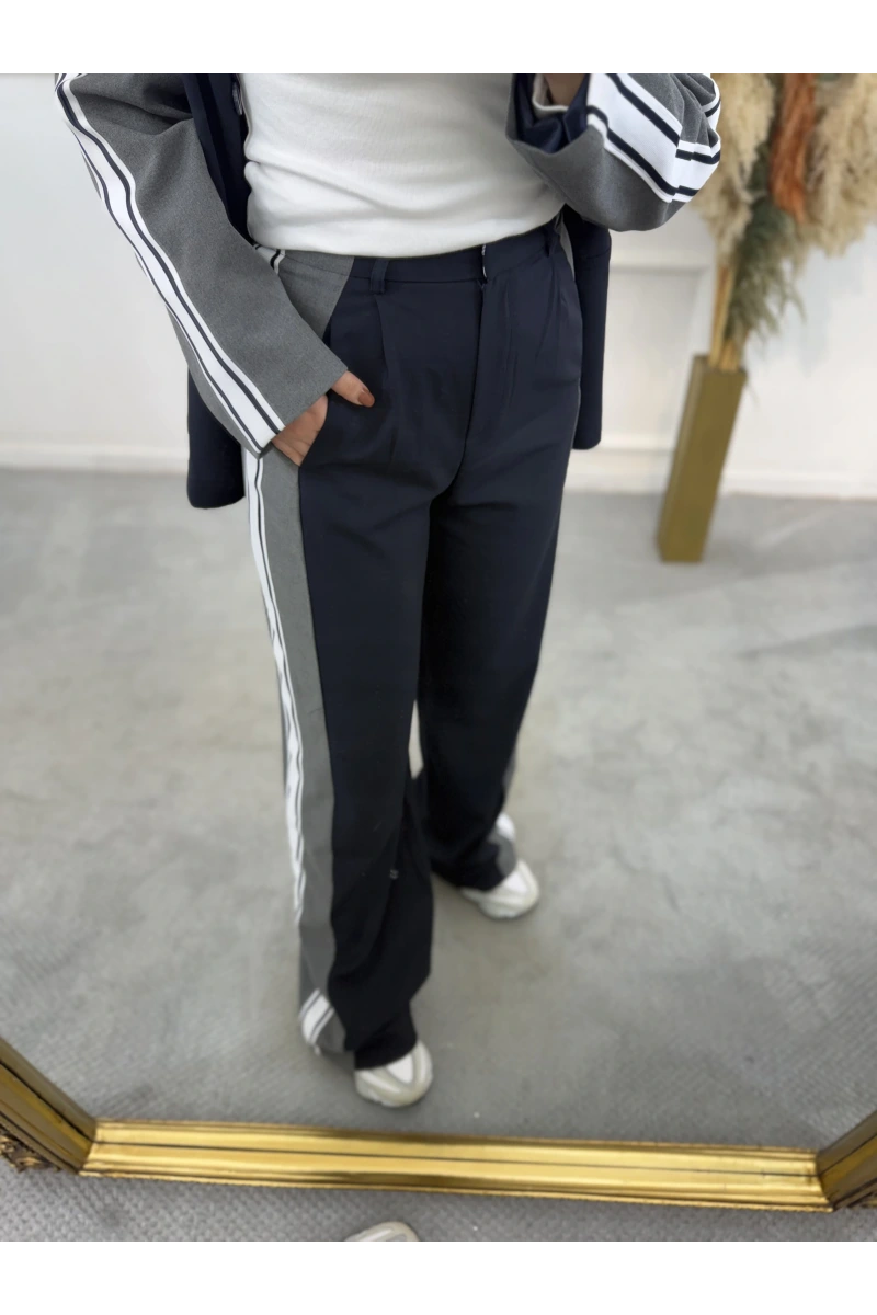 Alba Şerit Detaylı Tasarım Blazer İkili Takım
