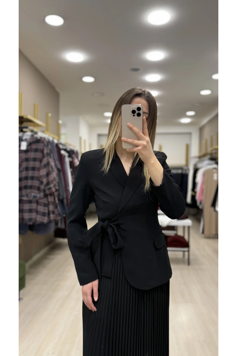 Bews Ceketli Pileli Elbise