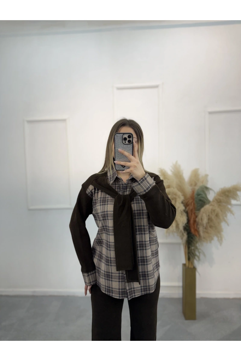 Camisa Ekoseli İkili Takım
