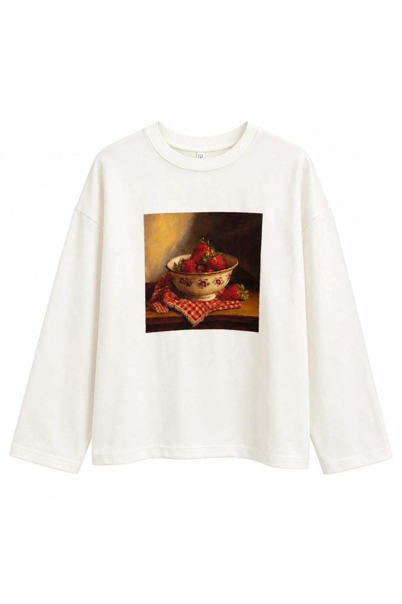 Çilek Baskılı T-Shirt