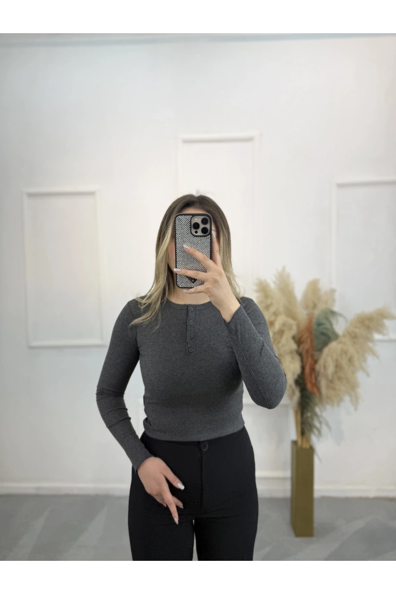 Eav Düğmeli Fitilli Bluz