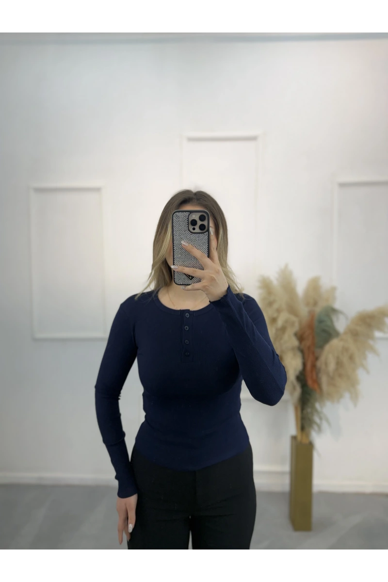 Eav Düğmeli Fitilli Bluz