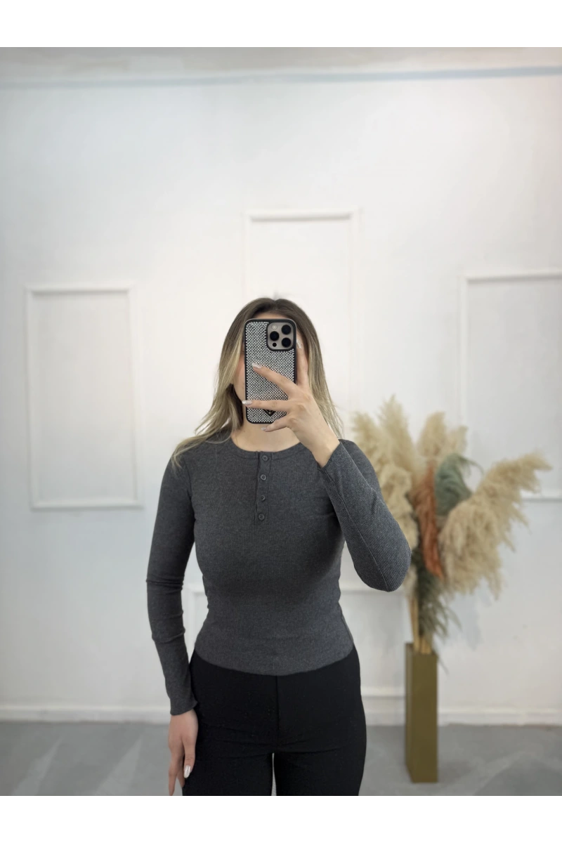Eav Düğmeli Fitilli Bluz