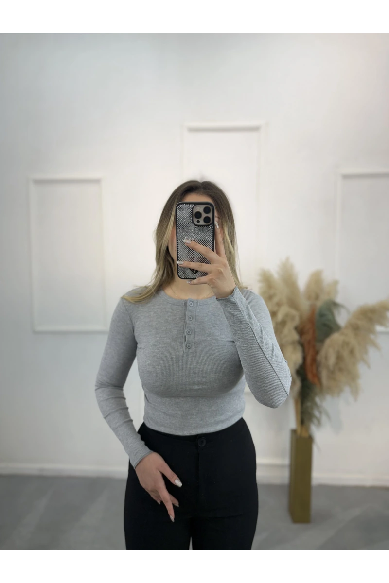 Eav Düğmeli Fitilli Bluz
