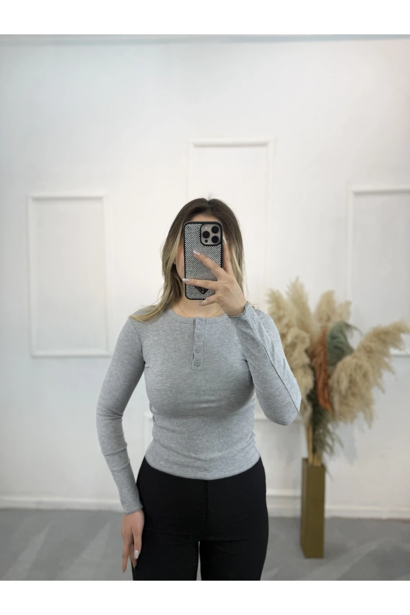 Eav Düğmeli Fitilli Bluz