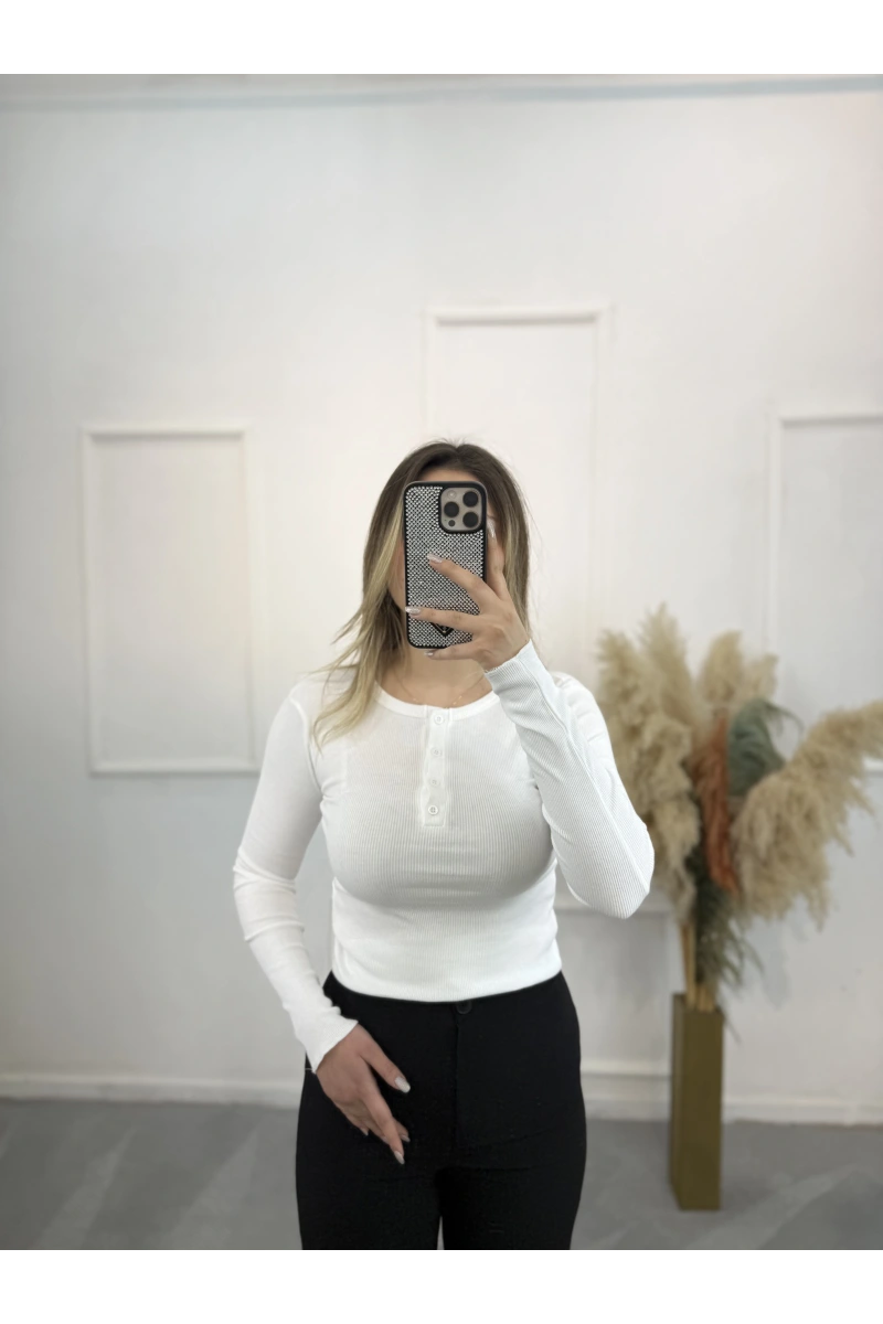 Eav Düğmeli Fitilli Bluz