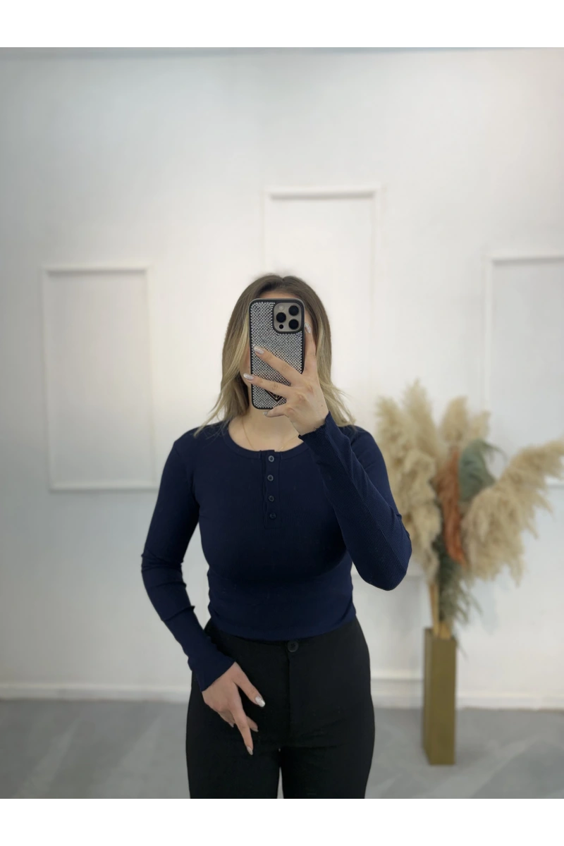Eav Düğmeli Fitilli Bluz