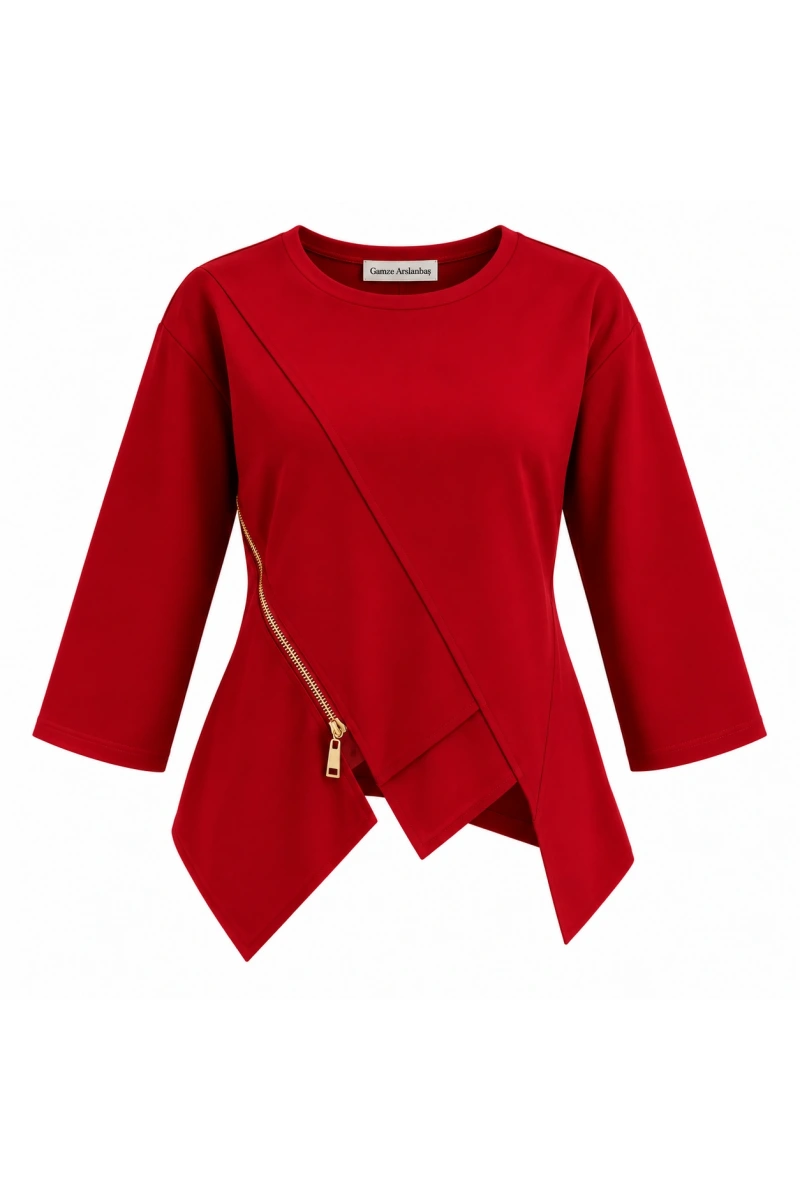 Fermuar Detaylı Modal Sweatshirt