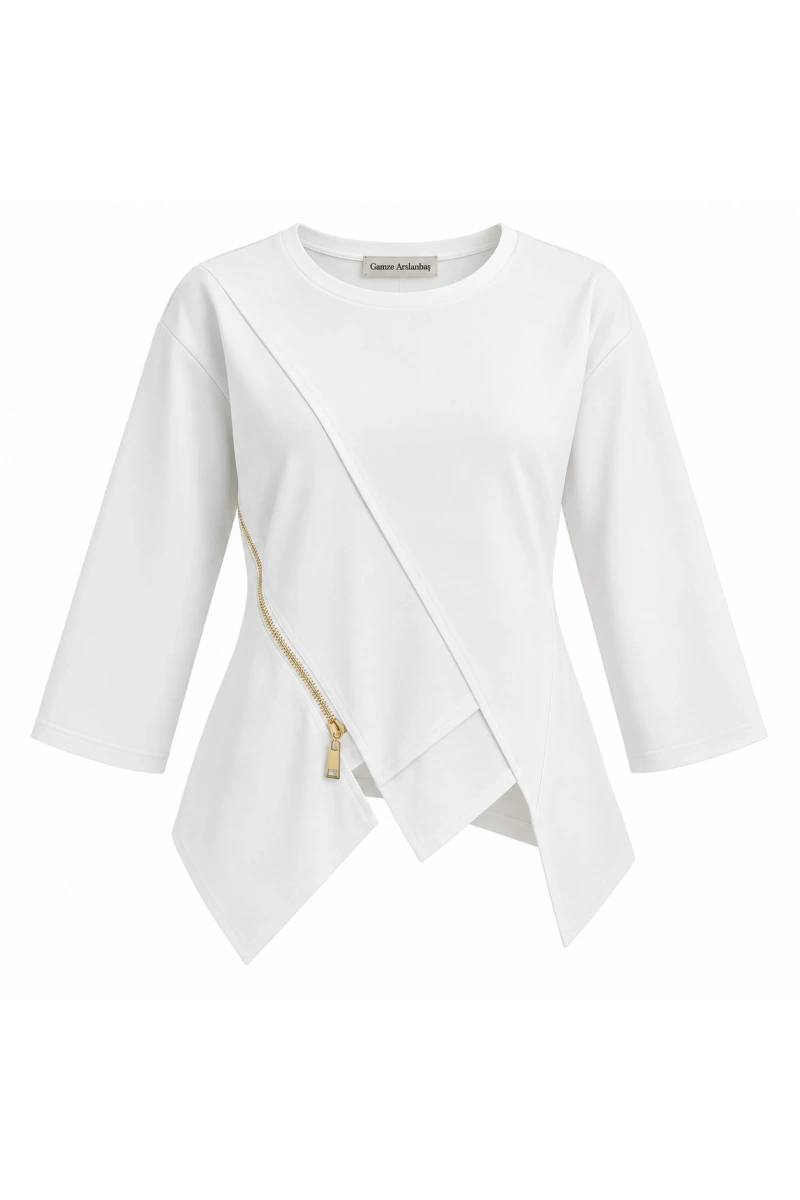 Fermuar Detaylı Modal Sweatshirt