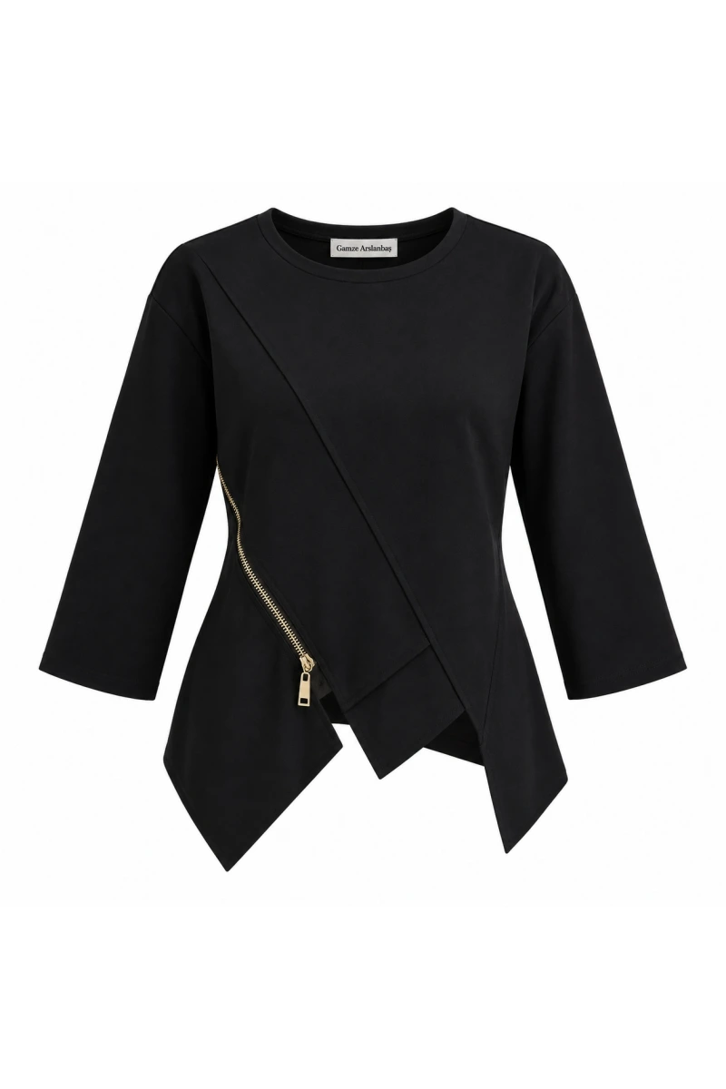 Fermuar Detaylı Modal Sweatshirt