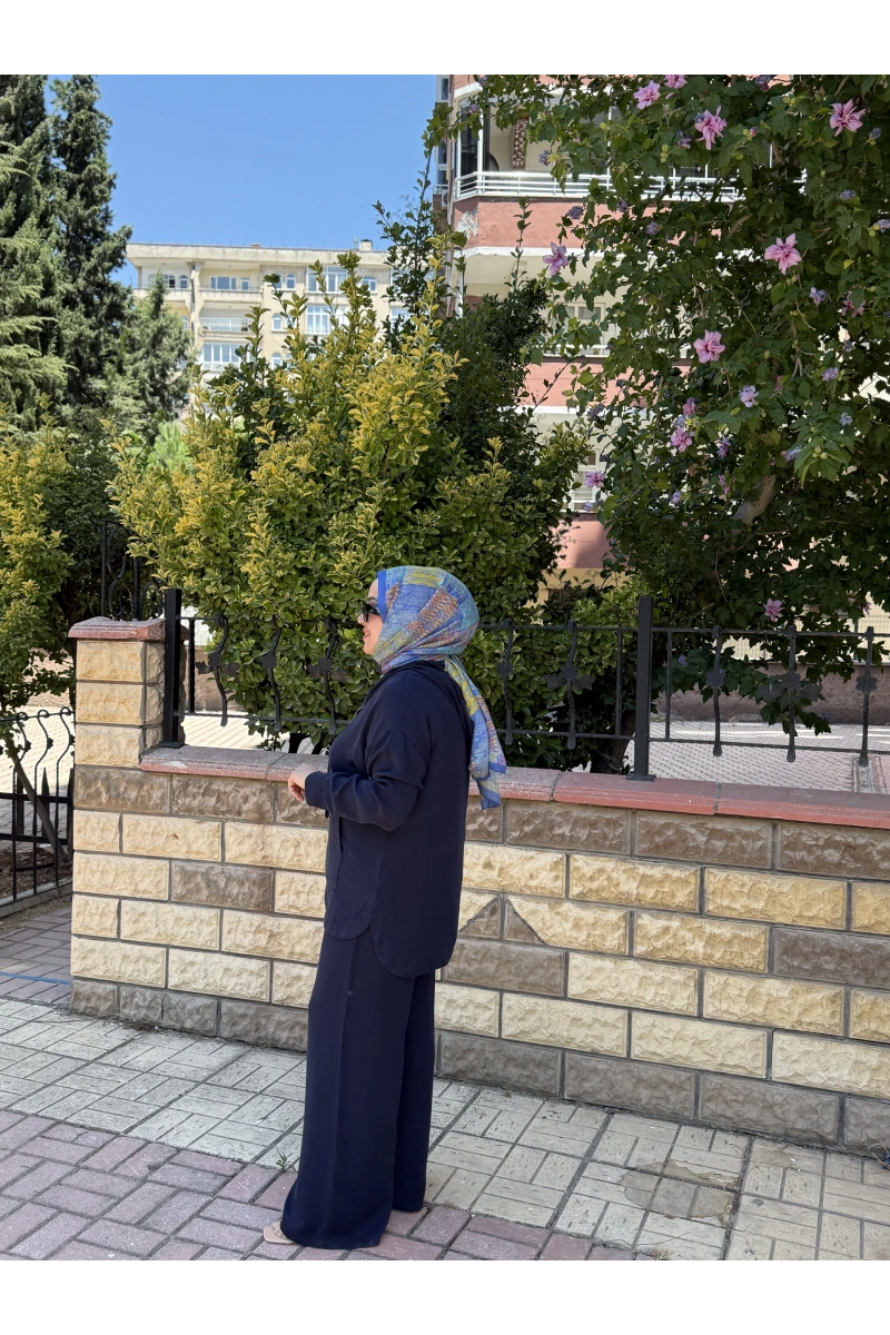 Fermuarlı Kapüşonlu Denim İkili Takım